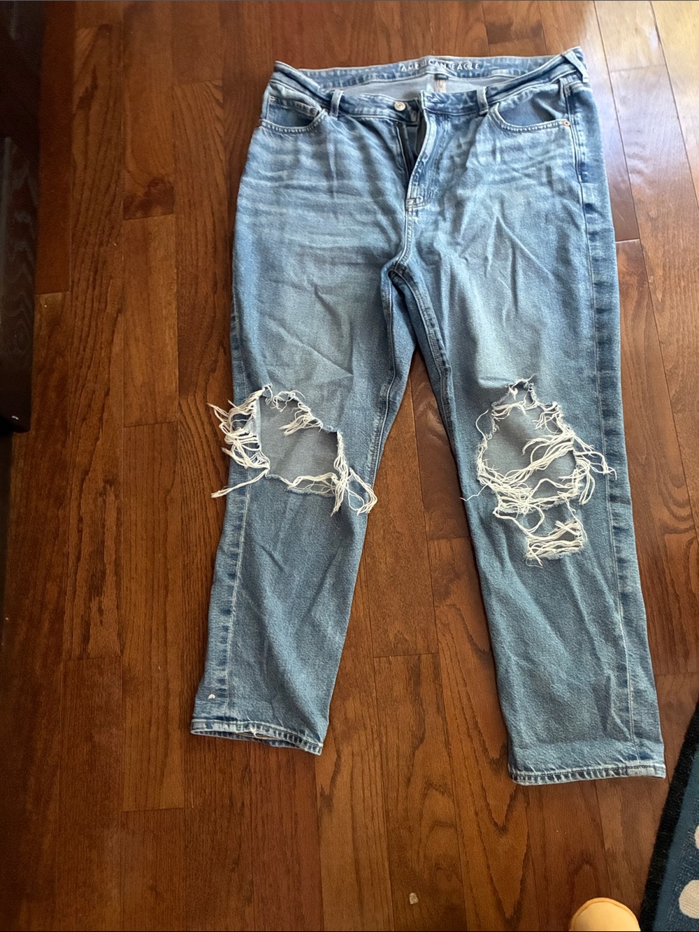 American Eagle Outfitters Light Blue Distressed Boyfriend Jeans